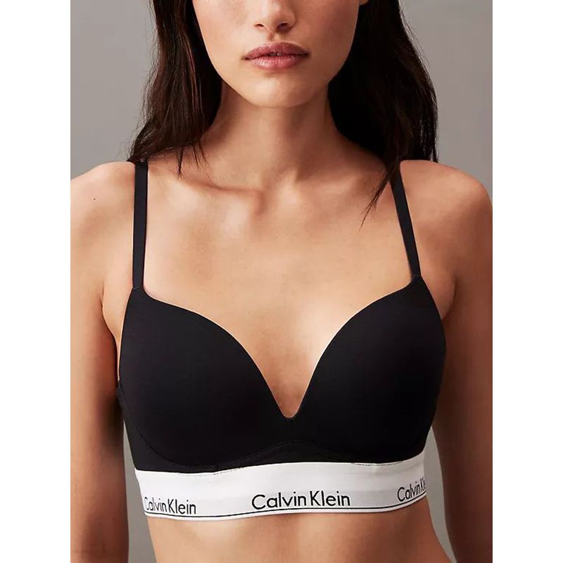CALVIN KLEIN - Brassier Negro Escotado Push Up - Modern Cotton Calvin Klein