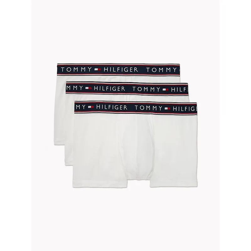 TOMMY HILFIGER - 3 Pack Boxer Trunk Blancos En Algodón Tommy Hilfiger