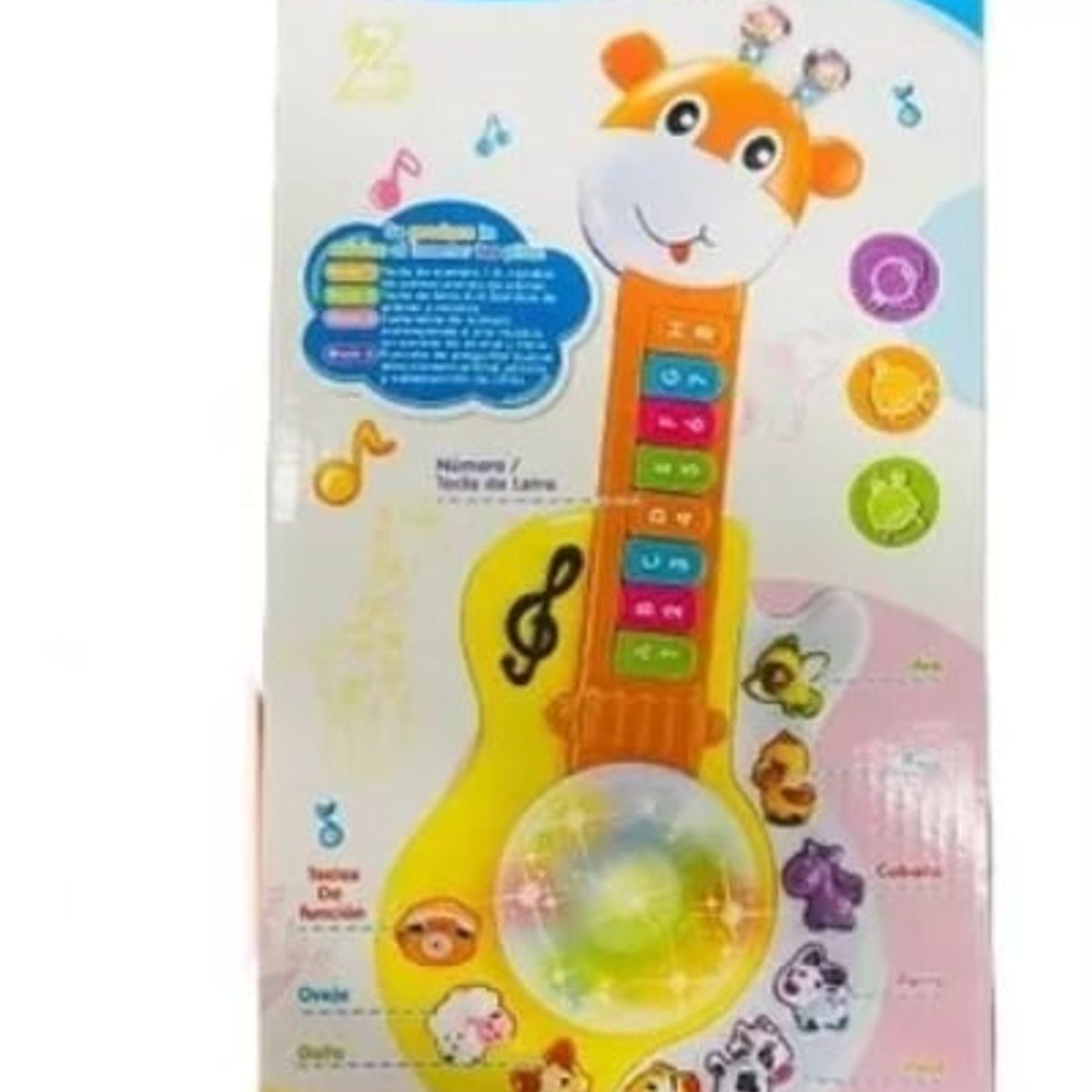 GENERICO - Guitarra Para Bebes Juguete Luces Sonido Niños Instrumento