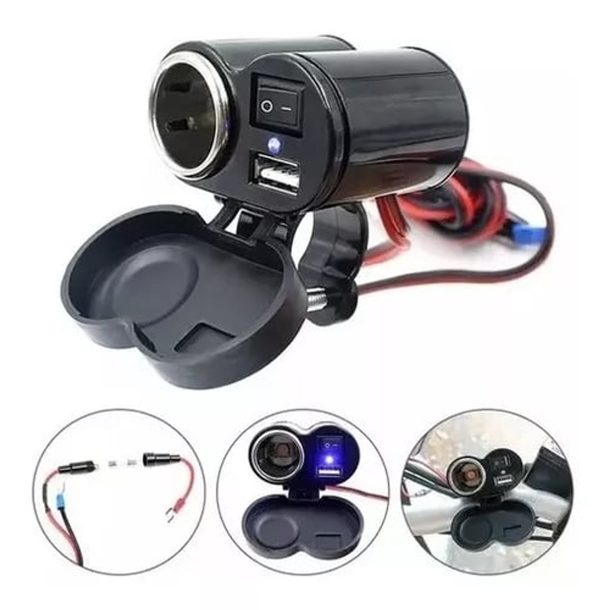 GENERICO - CARGADOR DE MOTO CON  CENICERO