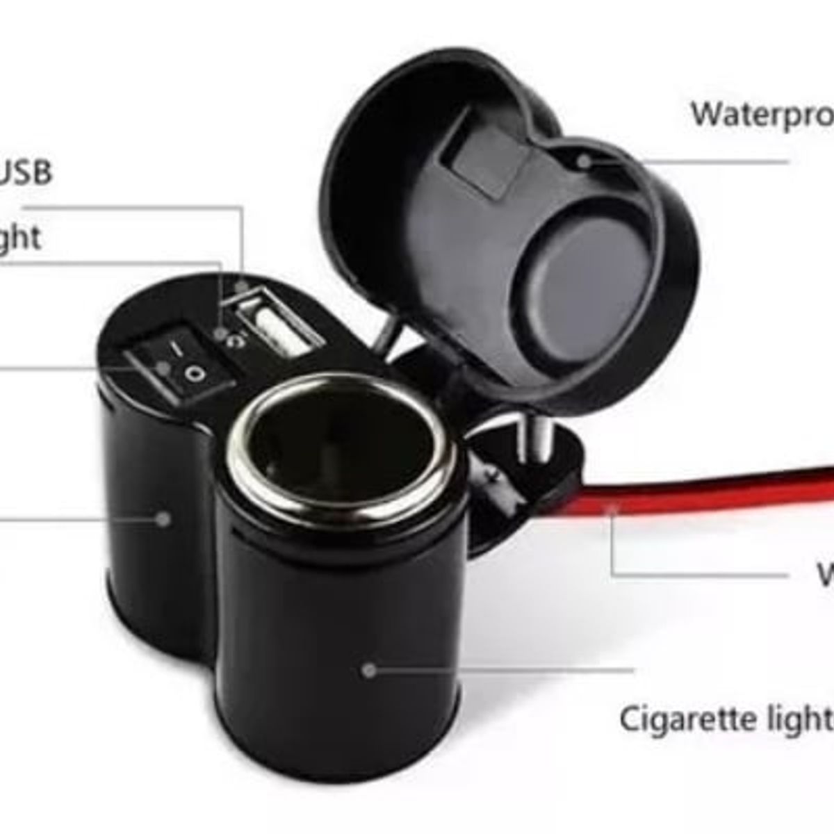 GENERICO - CARGADOR DE MOTO CON  CENICERO