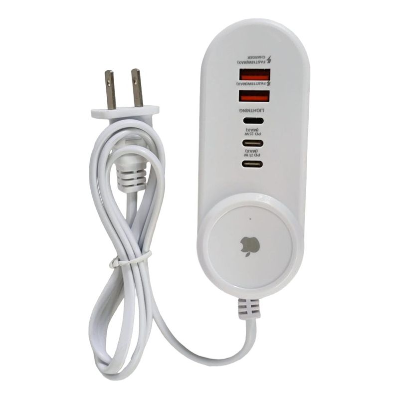 GENERICO - Multitoma Carga Rápida Compatible Lightning Tipo C Usb 25w