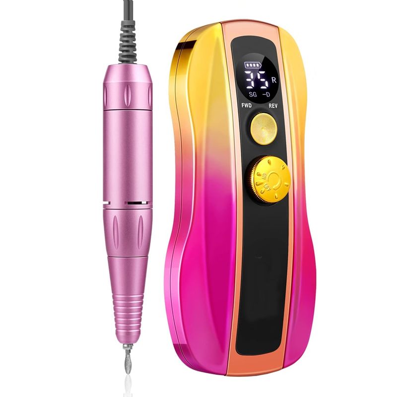 GENERICO - Maquina Pulidora Uña Acrilico Tornasol Recargable Amarillo