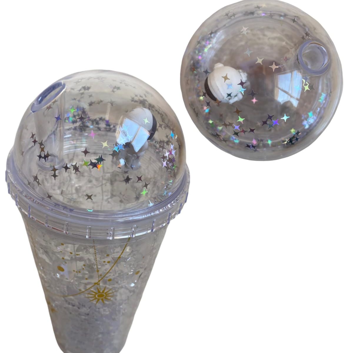 INFANTILES CAJUROMIX - Taza Portatil Rosada De Viaje Para Cafe Y Aguavaso Plastico Astronauta