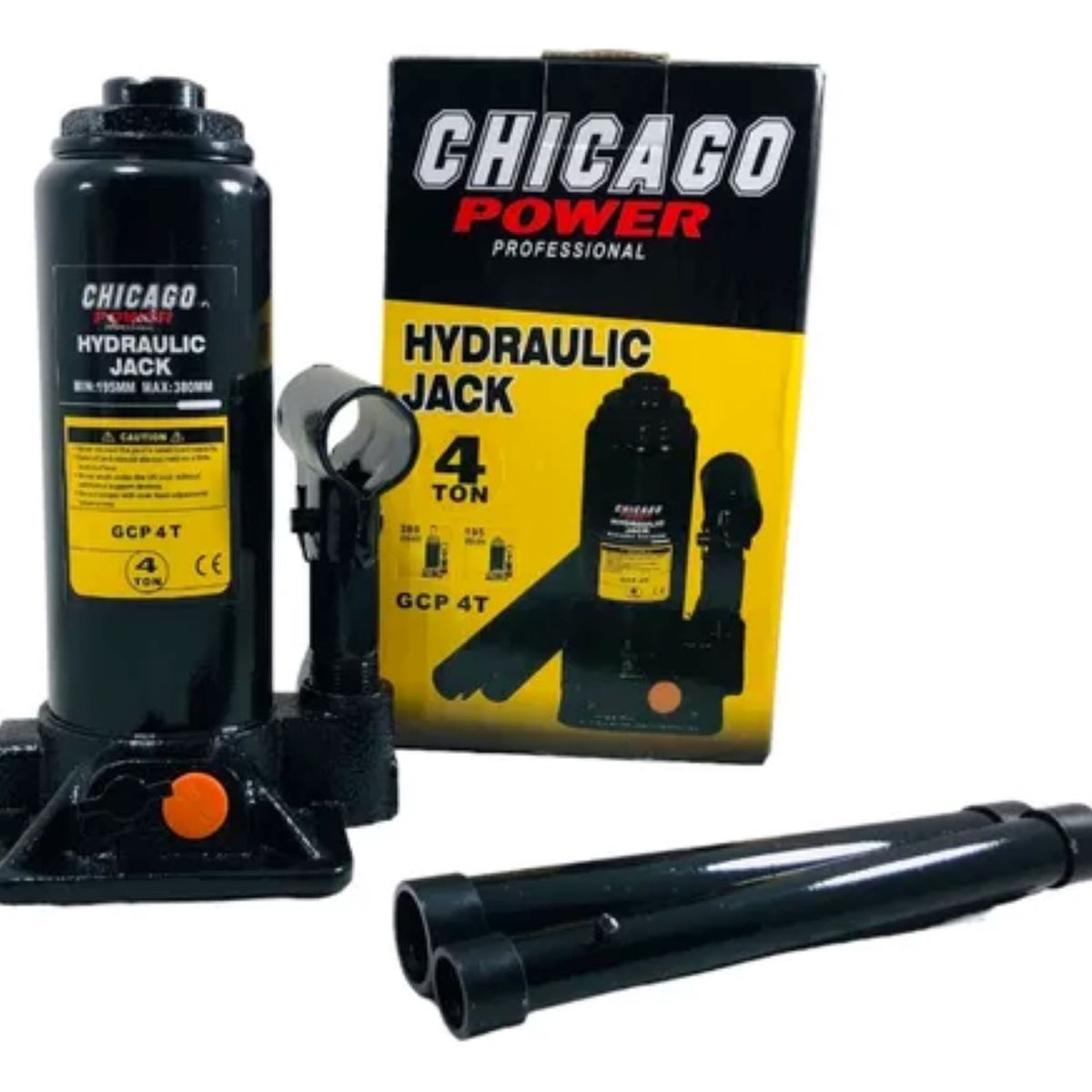 CHICAGO - Gato Tipo Botella Hidráulico 4 Toneladas Profesional