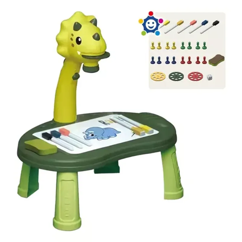 GENERICO - Mesa De Dibujo Musical Con Proyector Dinosaurio Verde