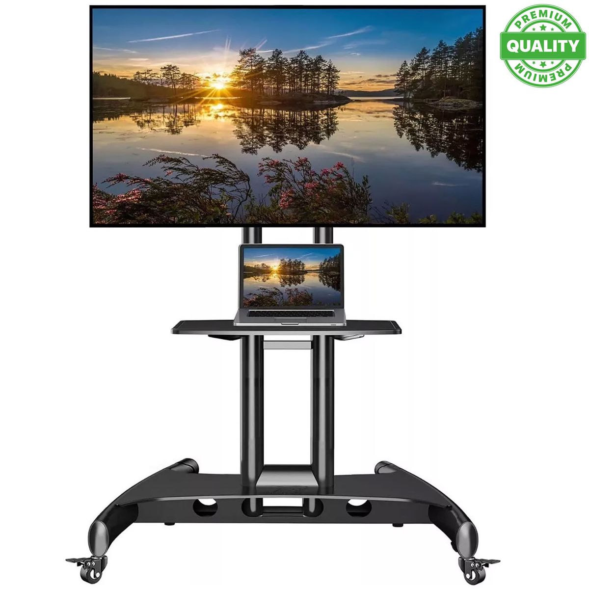 ONE PIXEL - Soporte Tv Movil De Piso Ava 1500 32 A 75 Color Negro