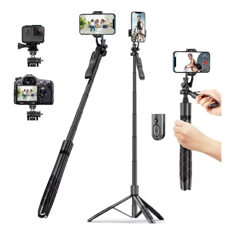 GENERICO - Palo Selfie Trípode Aluminio Extra Largo Profesional 160cm