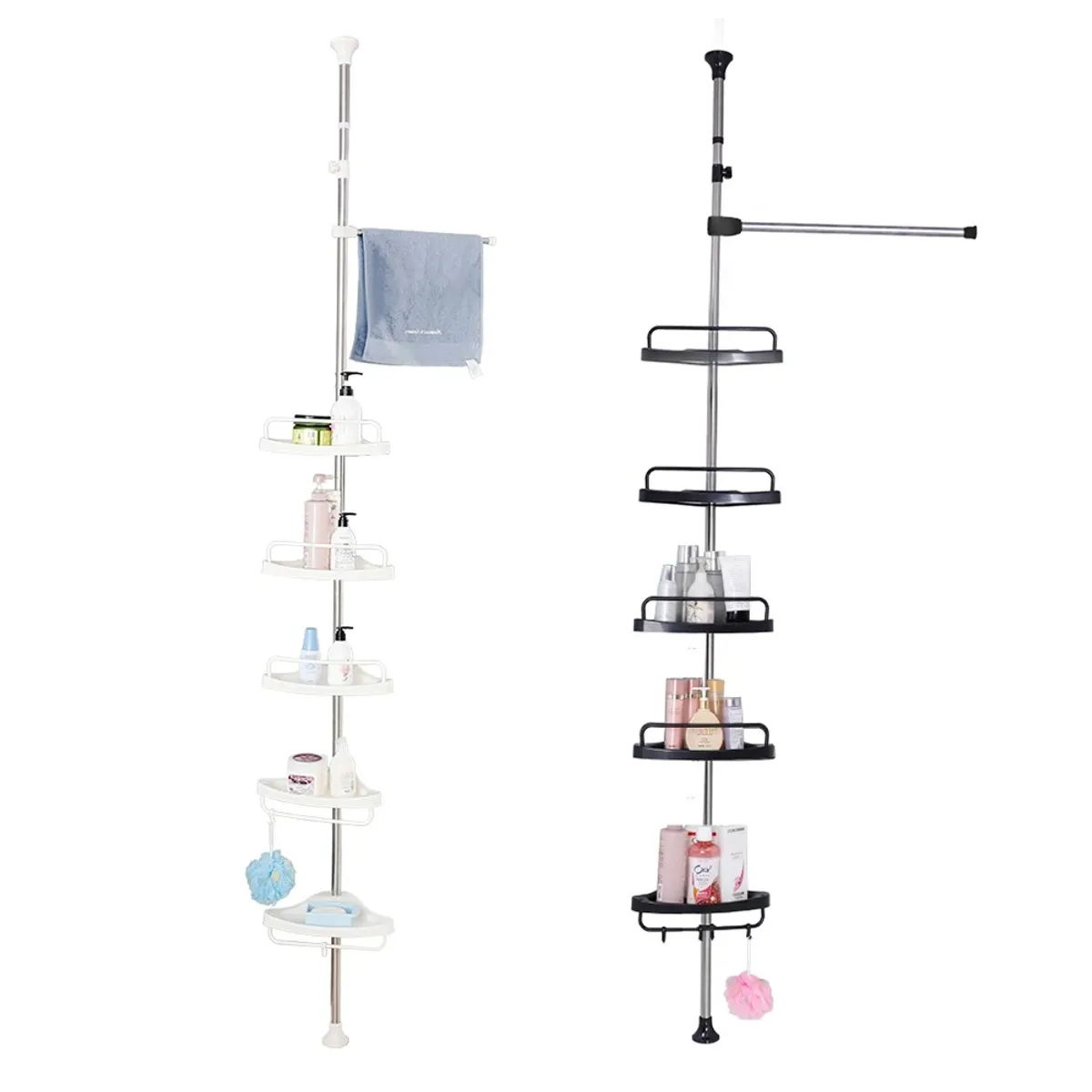 GENERICO - Organizador Esquinero Para Baño Ajustable Hasta 2,4 Mts Alto