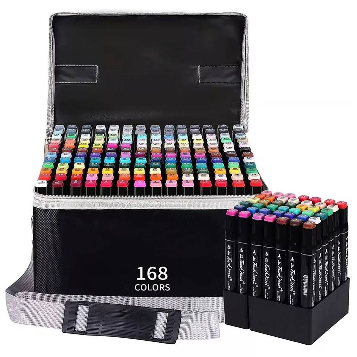 GENERICO - Marcadores Doble Punta Set 168 Unidades Mas Estuche