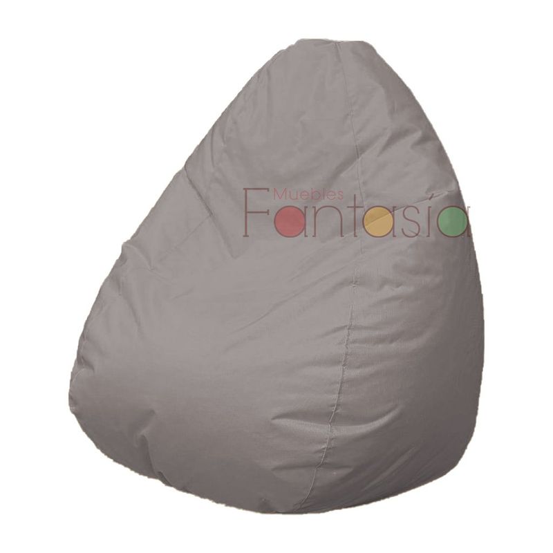 MUEBLES FANTASIA - Puff Pera Lona Grande Gris Muebles fantasía