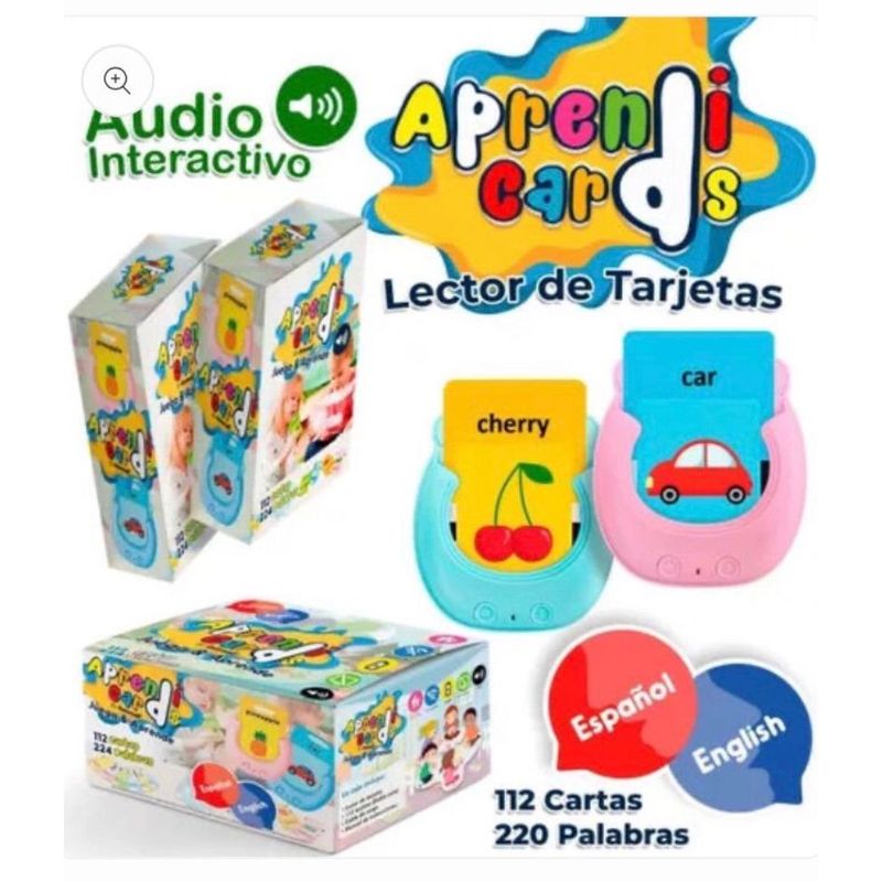 GENERICO - Juguete Tarjetas Bilingües con Vocabulario para Niños