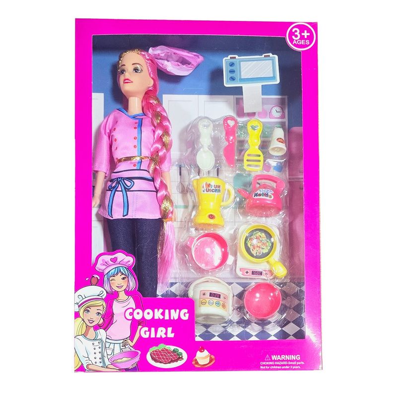 GENERICO - Muñeca Vestido Chef Utencilios Juguete Interactivo Niñas