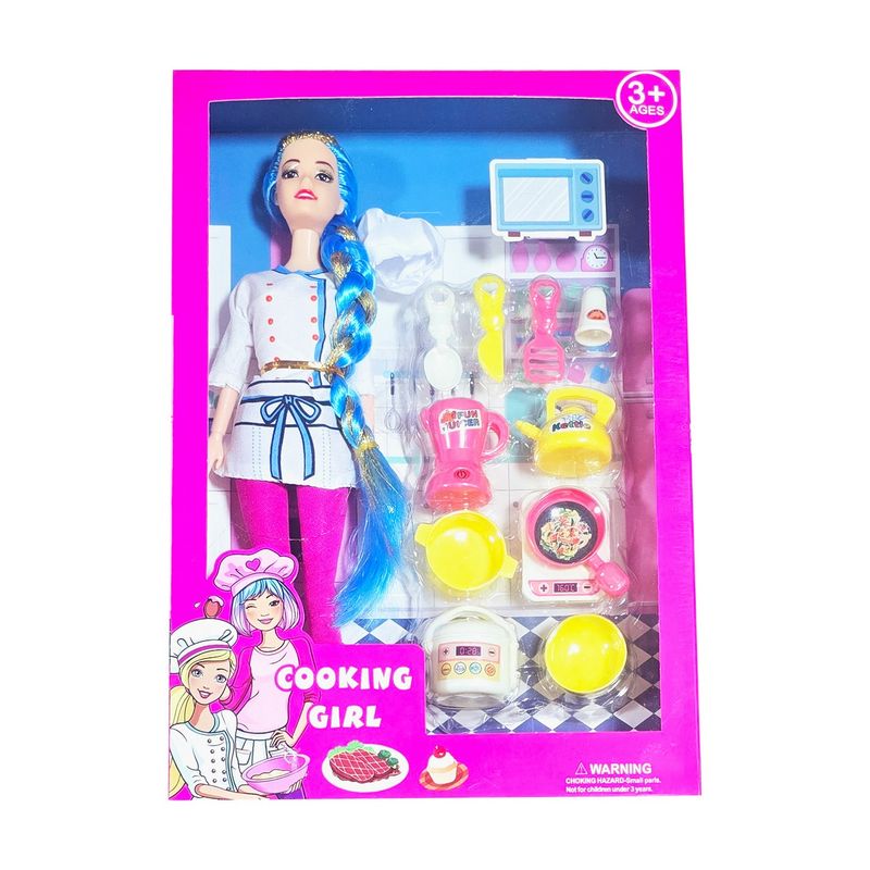GENERICO - Muñeca Vestido Chef Utencilios Juguete Interactivo Niñas