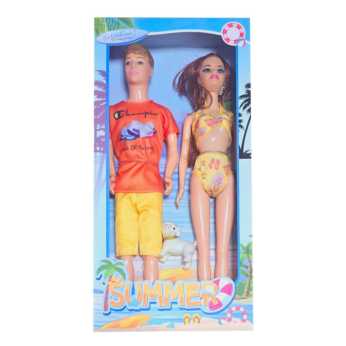 GENERICO - Muñeca Muñeco Playa Vacaciones Mascota Juguete Niñas