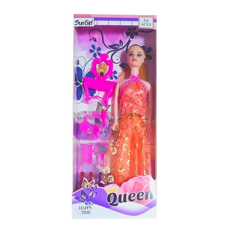GENERICO - Muñeca Vestido Tocador Accesorios Zapatos Juguete Niñas