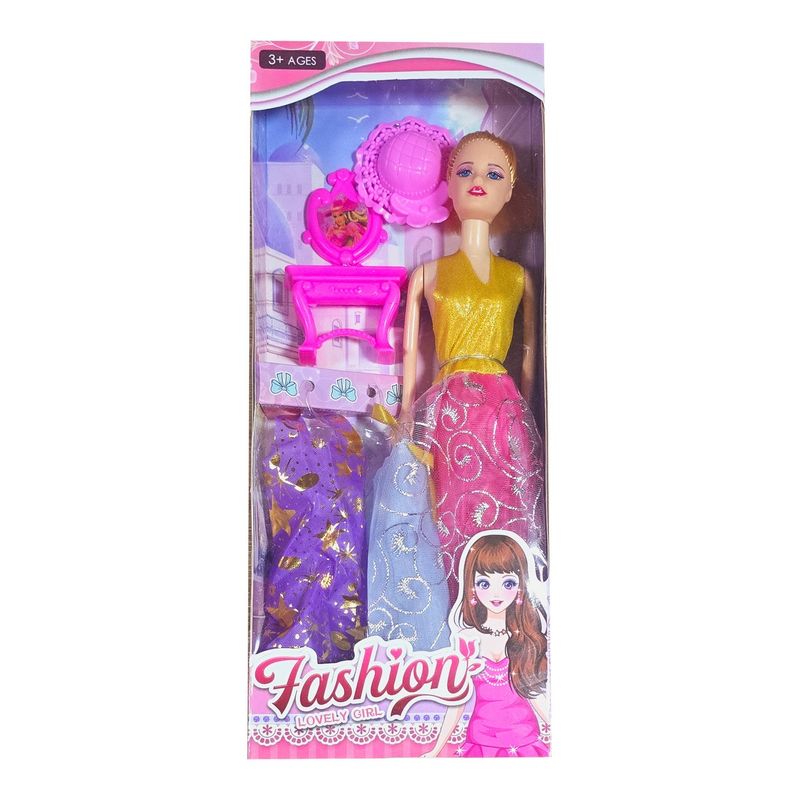 GENERICO - Muñeca Vestidos Sombrero Tocador Juguete Niñas Interactivo