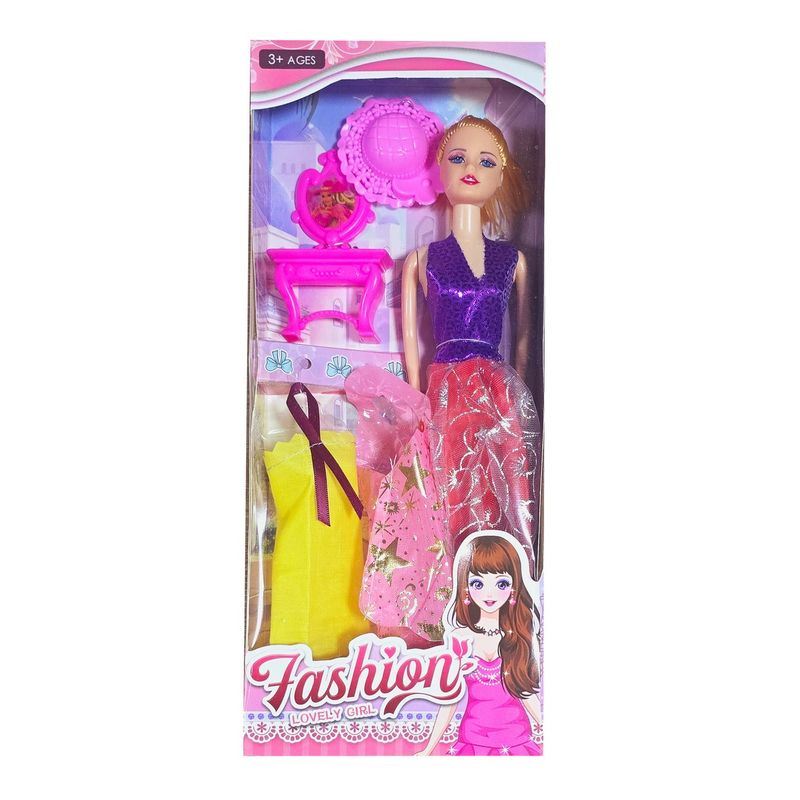 GENERICO - Muñeca Vestidos Sombrero Tocador Juguete Niñas Interactivo