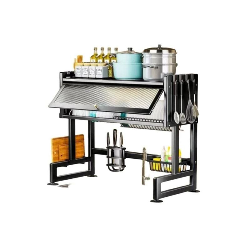 GENERICO - Escurridor Platos Cocina Fregadero Con Gabinete Multifuncion Color Negro