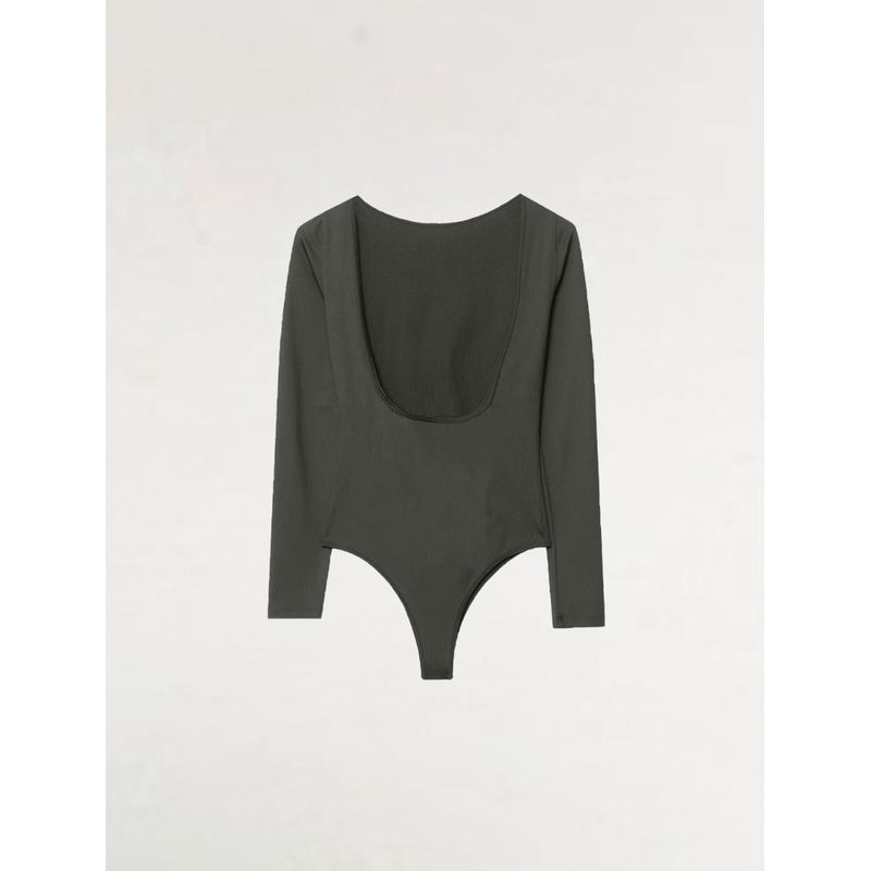 MOLGOA - Body Para Mujer Escote Redondo en Espalda - The Essential Verde