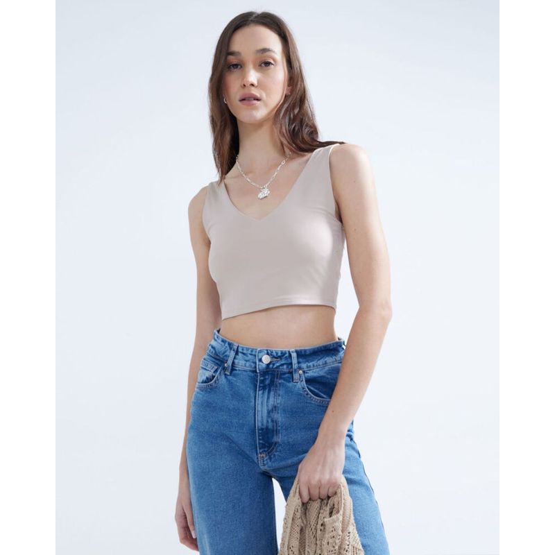 SEVEN SEVEN - Camiseta Para Mujer Manga Sisa Color Beige Marca Seven Seven #28095913
