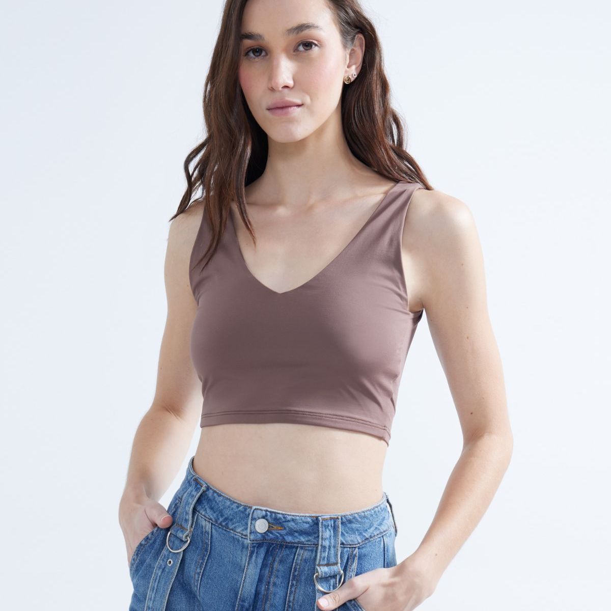 SEVEN SEVEN - Camiseta Para Mujer Manga Sisa Color Cafe  Marca Seven Seven #28095912