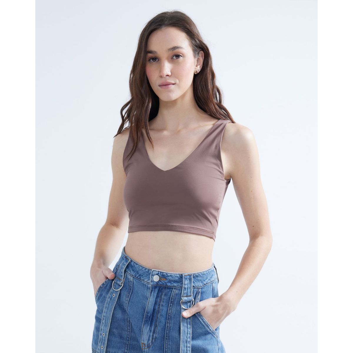 SEVEN SEVEN - Camiseta Para Mujer Manga Sisa Color Cafe  Marca Seven Seven #28095912