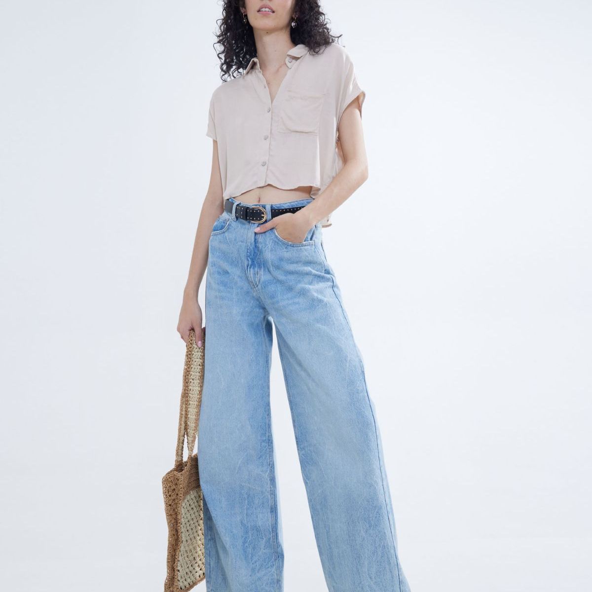 SEVEN SEVEN - Blusa Camisera Con Bolsillo  Para Mujer Beige Seven Seven