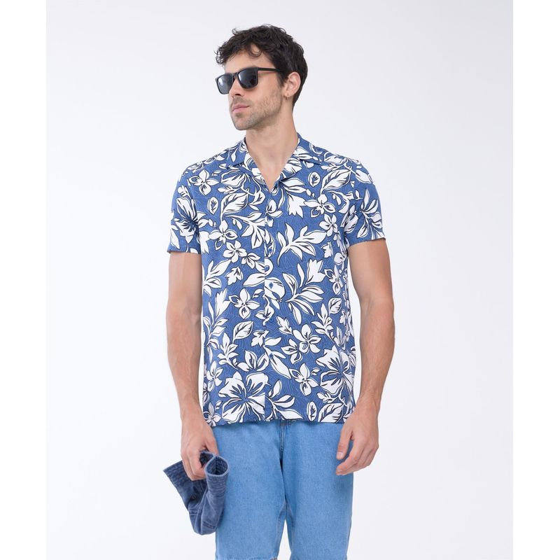 SEVEN SEVEN - Camisa Hombre Seven M/C Azul Viscosa 45011950-51