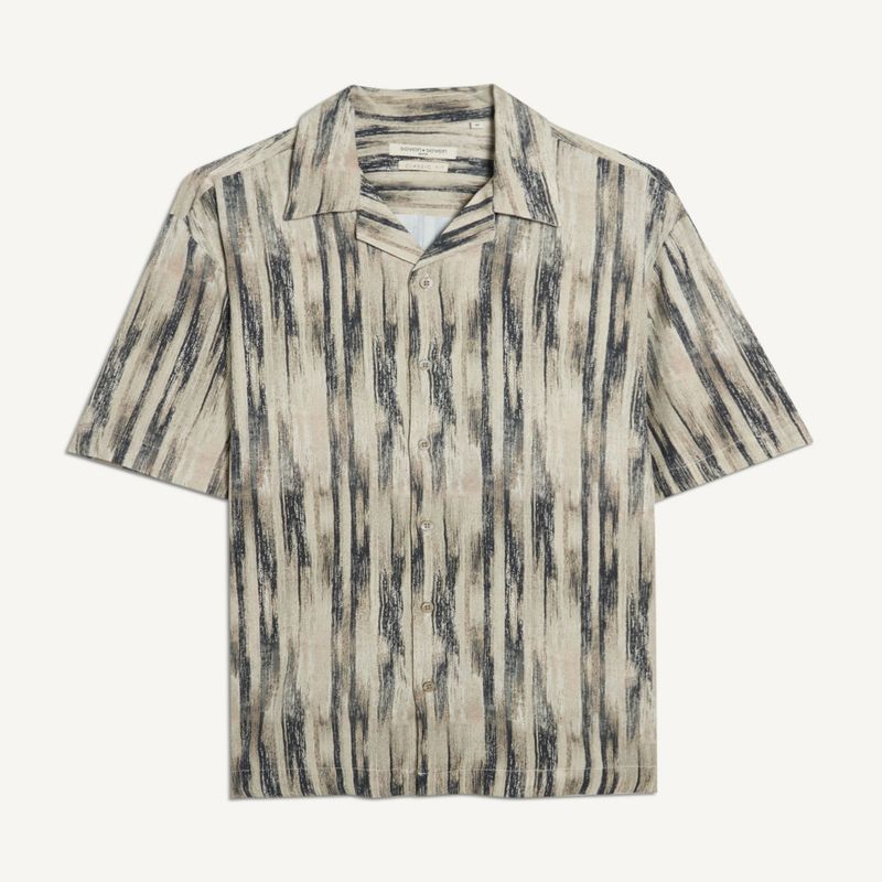 SEVEN SEVEN - Camisa Para Hombre Manga Corta  Color Beige Marca Seven Seven #45011993