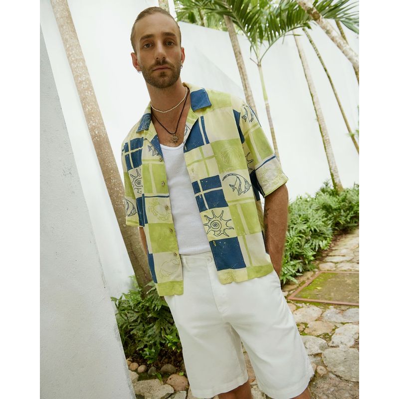 SEVEN SEVEN - Camisa Para Hombre Manga Corta  Color Verde Oliva Marca Seven Seven #45012054