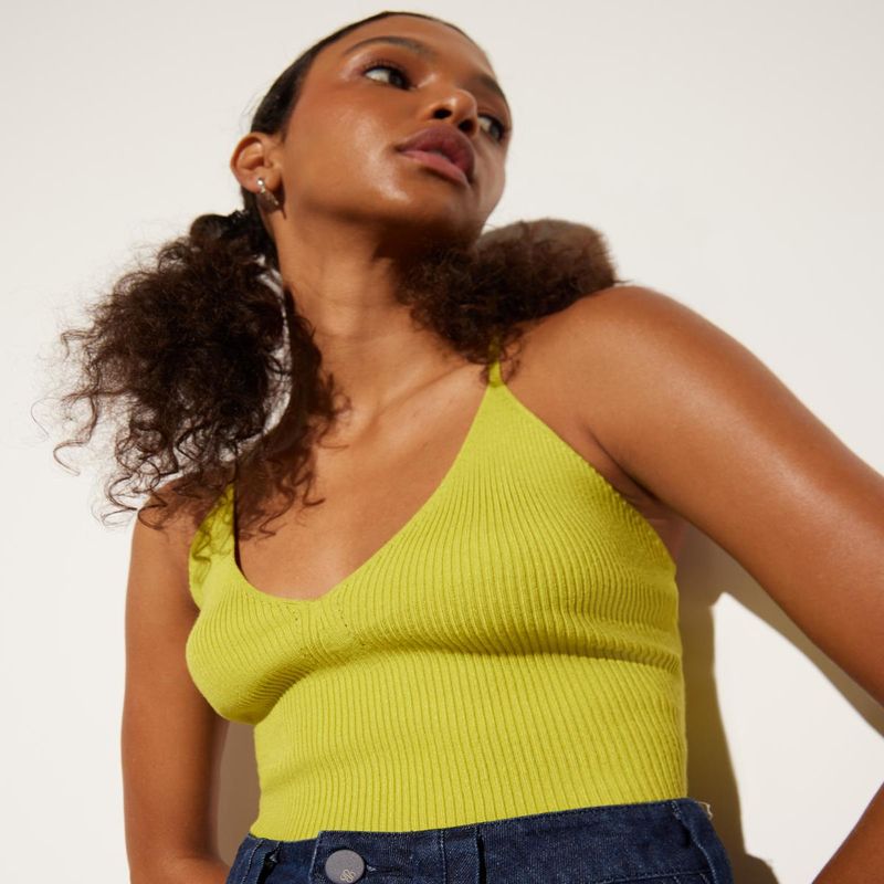 SEVEN SEVEN - Crop Top Para Mujer Manga Sisa Color Verde  Marca Seven Seven #28095680