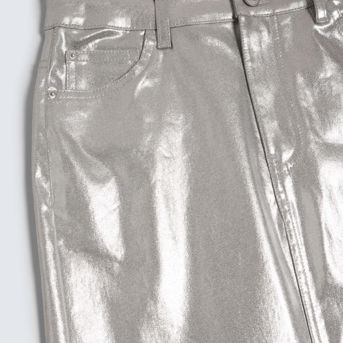 SEVEN SEVEN - Falda Larga Metalizada  Para Mujer Plata Seven Seven