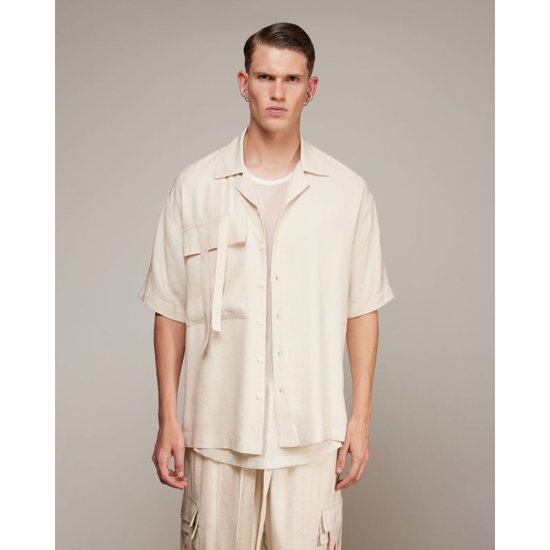 SEVEN SEVEN - Camisa Para Hombre Manga Corta  Color Beige Marca Seven Seven #45012000