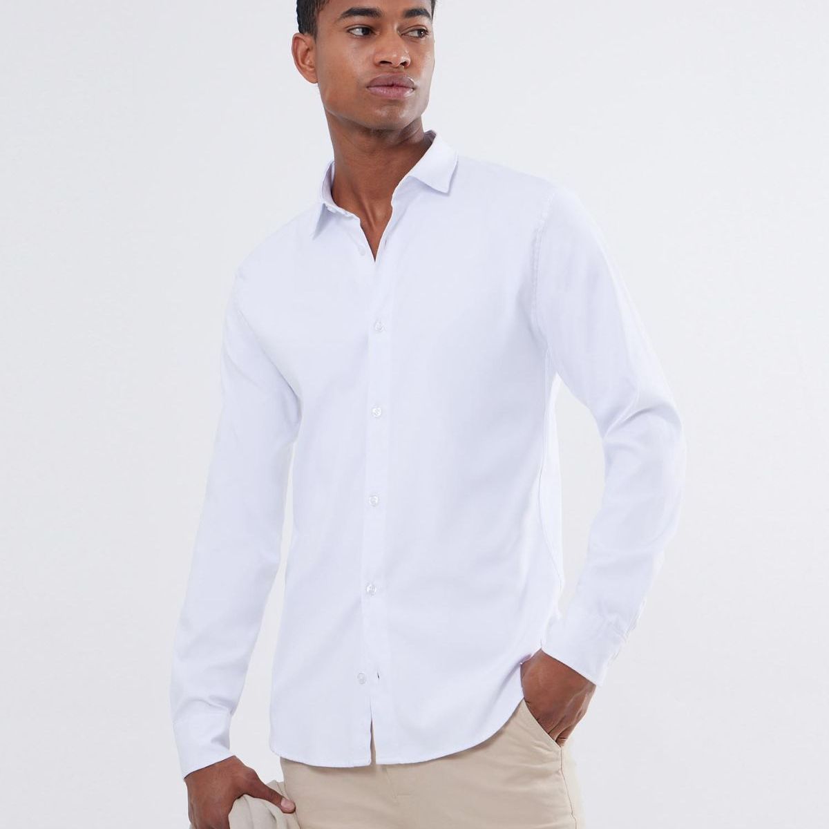SEVEN SEVEN - Camisa De Hombre  Color Blanco Marca Seven Seven #45012013
