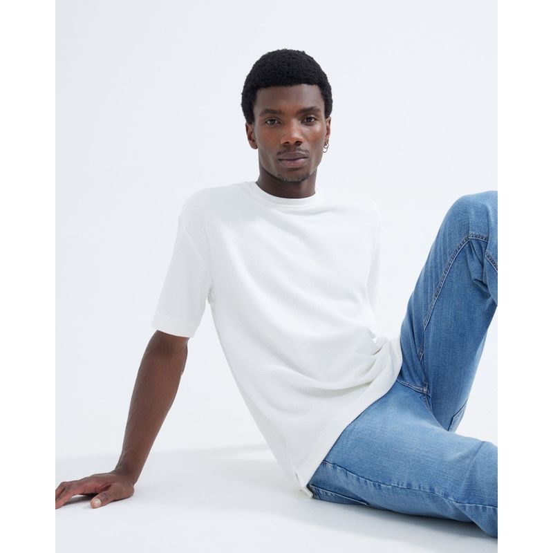 SEVEN SEVEN - Camiseta Para Hombre Manga Corta Cuello Redondo Color Marfil Marca Seven Seven #45092501