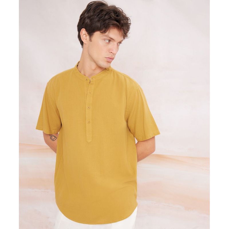 SEVEN SEVEN - Camisa Hombre Seven M/C Amarillo Algodón 45011881-10348