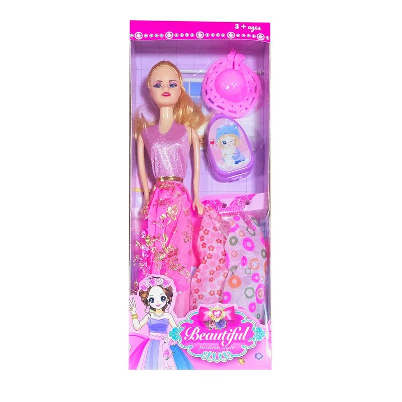 GENERICO - Muñeca Vestidos Bolso Princesa Sombrero Juguete Niñas