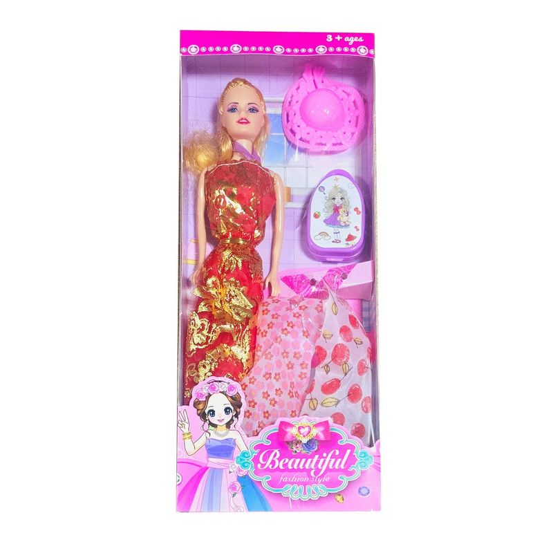 GENERICO - Muñeca Vestidos Bolso Princesa Sombrero Juguete Niñas