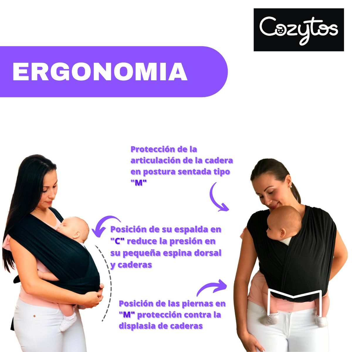 COZYTOS - Fular y porta bebe CONVENCIONAL- BEIGE mundo bebe