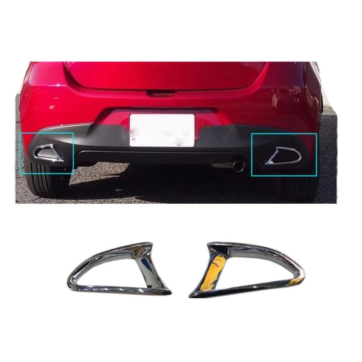 GENERICO - accesorios mazda 2 cubierta bomper trasero 2pcs 2016-2020