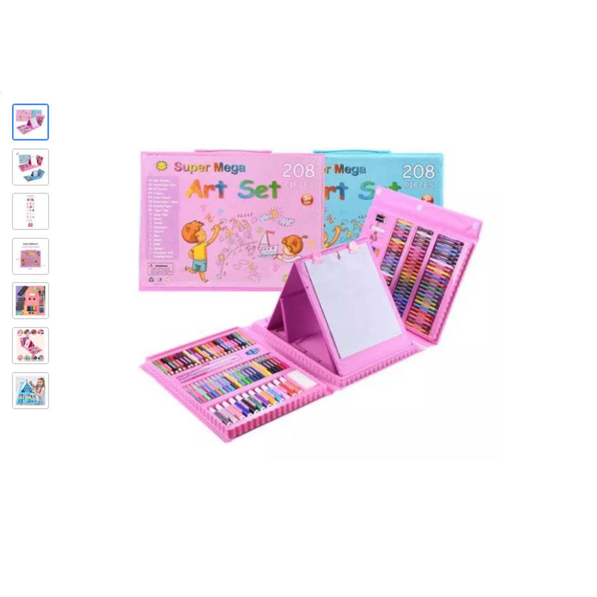 GENERICO - Set De Arte 208 Piezas Kit Escolar Niños