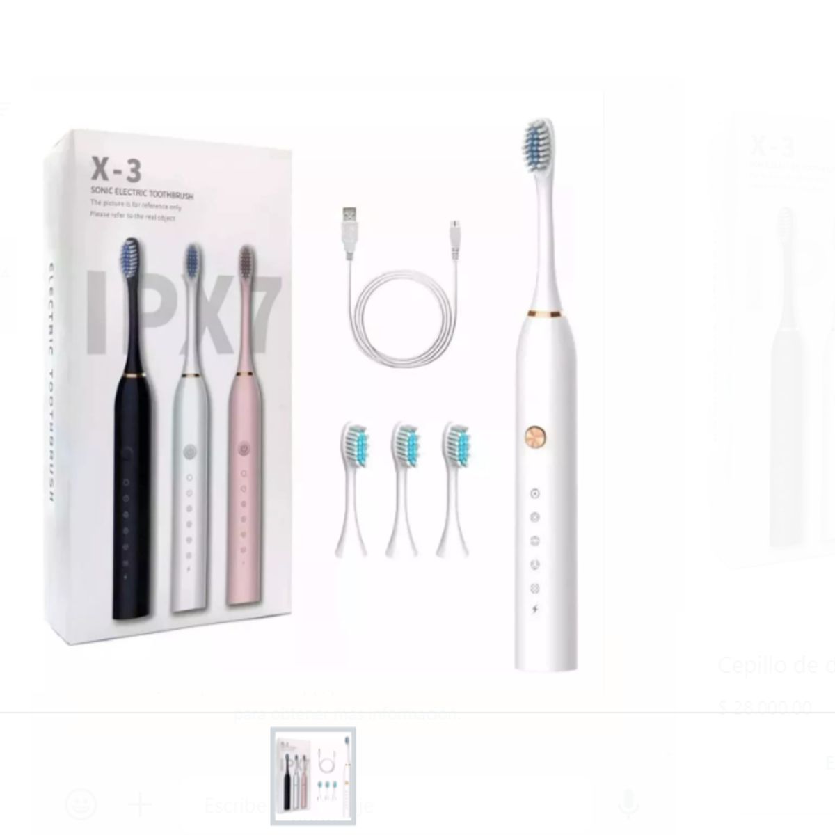 GENERICO - Cepillo dental electrico portatil