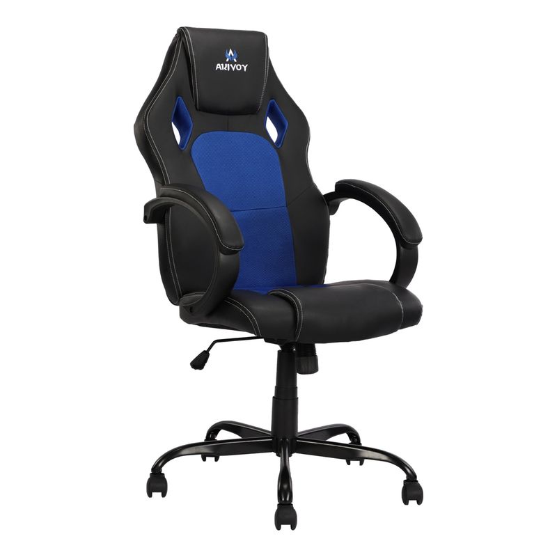 GENERICO - Silla Gamer En Ecocuero Y Malla Ergonomica Oficina Pc Azul