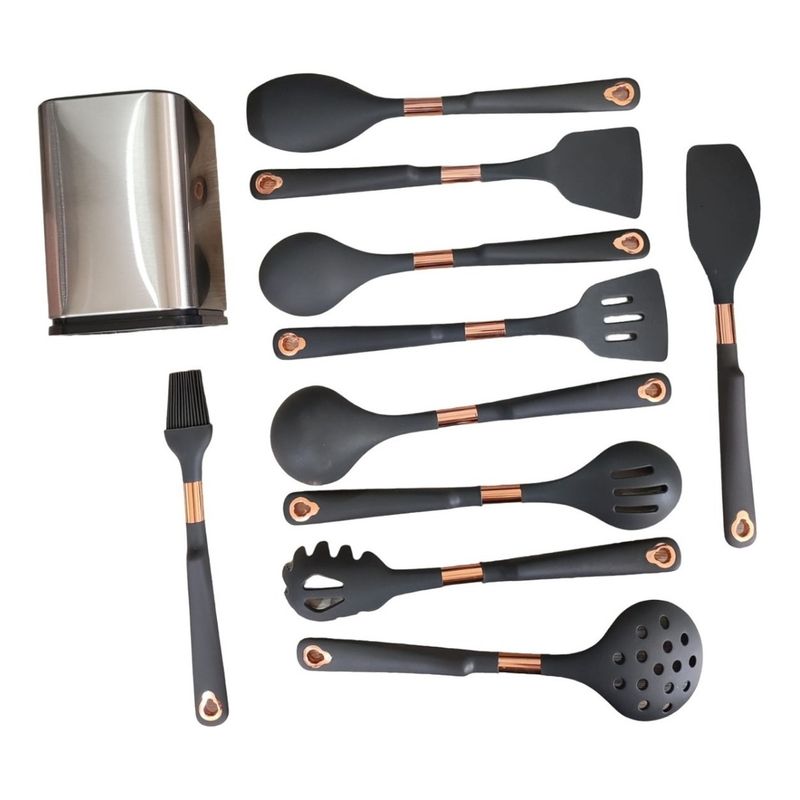 GENERICO - Set X11 Utensilios Cocina Cucharones Silicona Resiste Calor