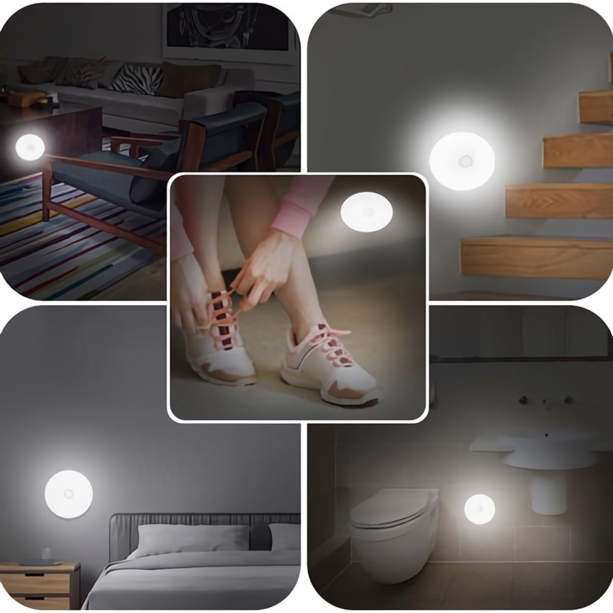 GENERICO - Lampara Led Recargable Usb Luz Blanca Sensor Movimiento Casa