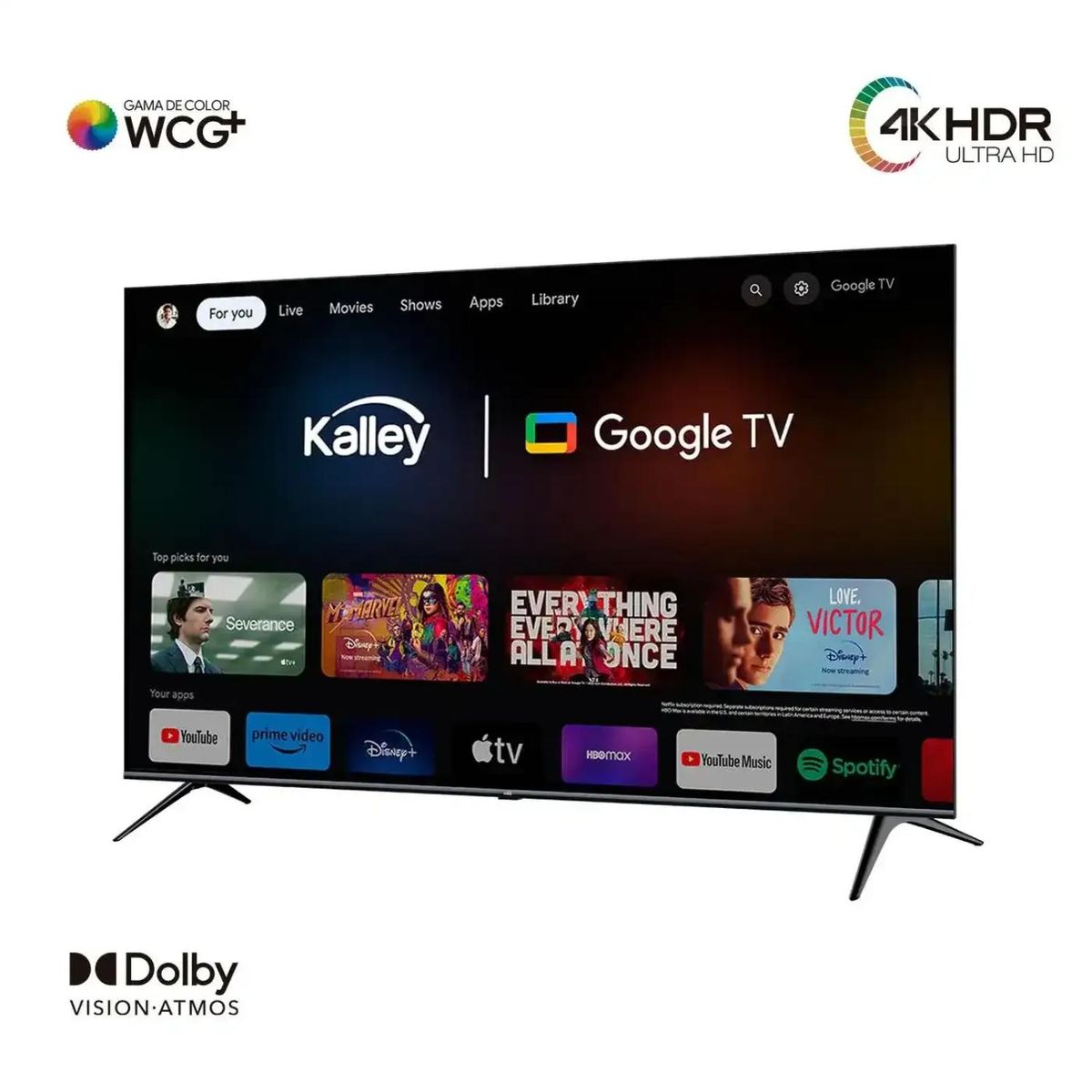 KALLEY - Televisor KALLEY 70" Pulgadas 177 cm K-GTV70UHDQ 4K-UHD QLED Smart TV Google