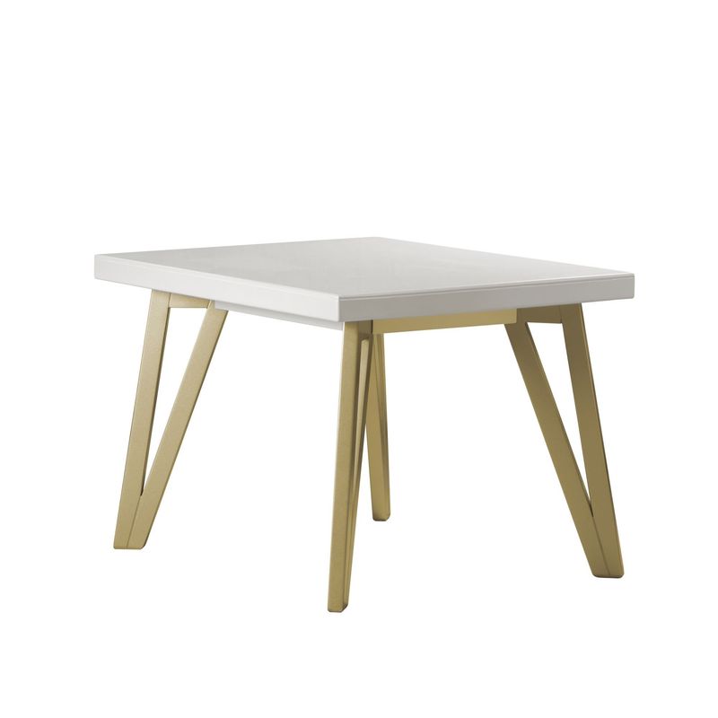 ELITE LIVING - MESA COMEDOR PATRICK 4P CHAMPAÑA BLANCO PERLA