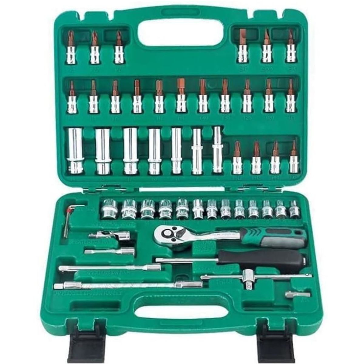 GENERICO - Juego de Copas y Puntas Rache de 53 Piezas Cuadrante de 1/4