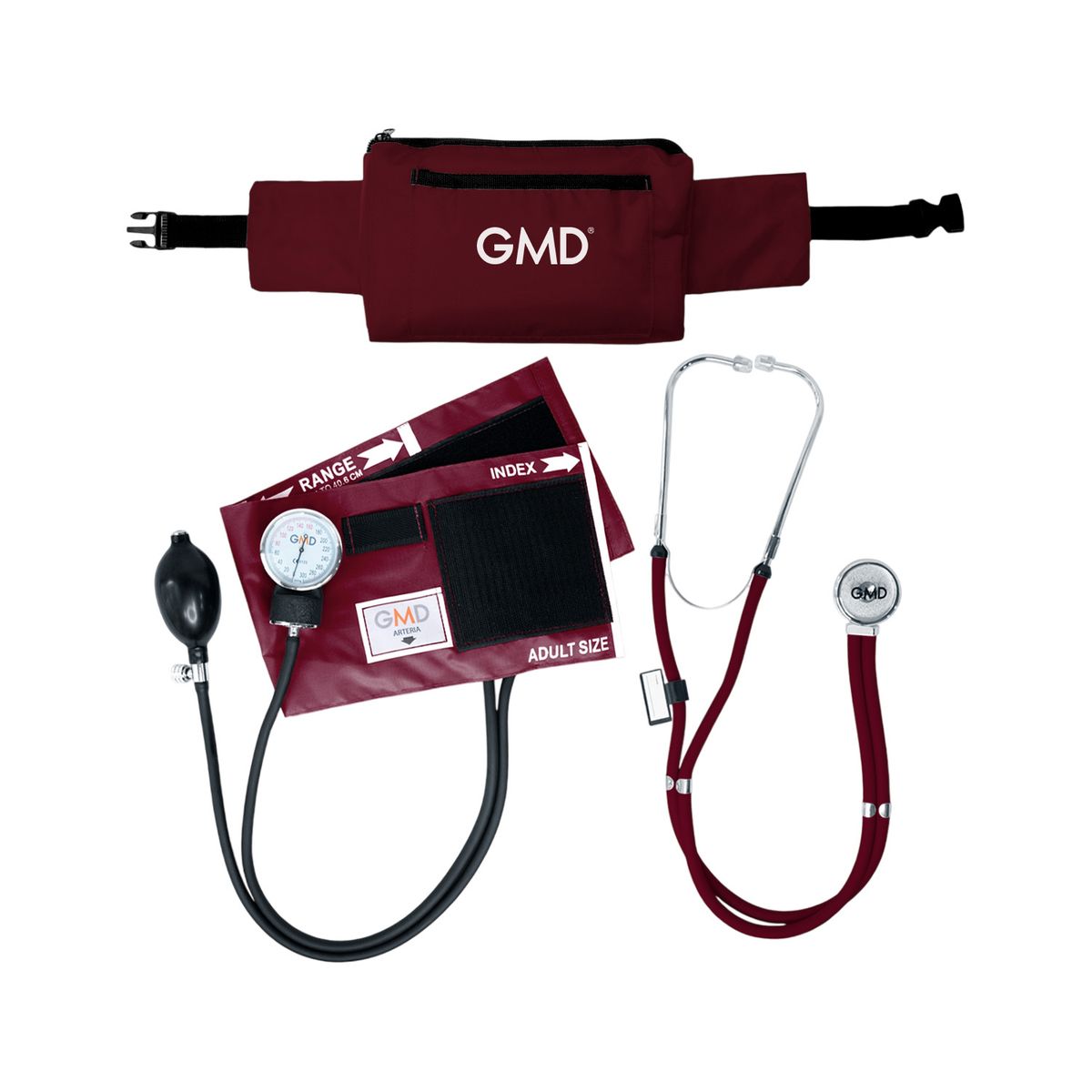 GMD - Kit Tensiometro Manual + Fonendoscopio Rappaport + Canguro Vino